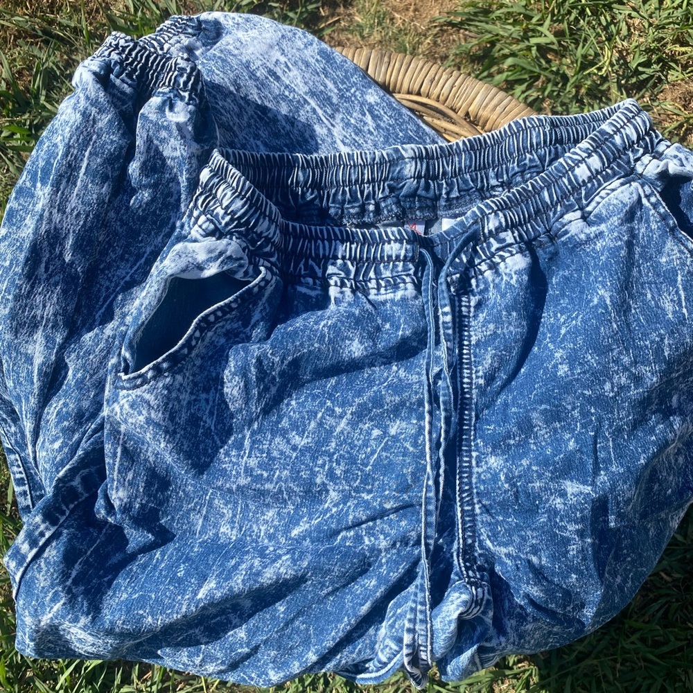 American Bazi acid-wash denim jogger pants